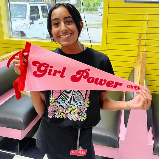 Girl Power - Pink Pennant Flag
